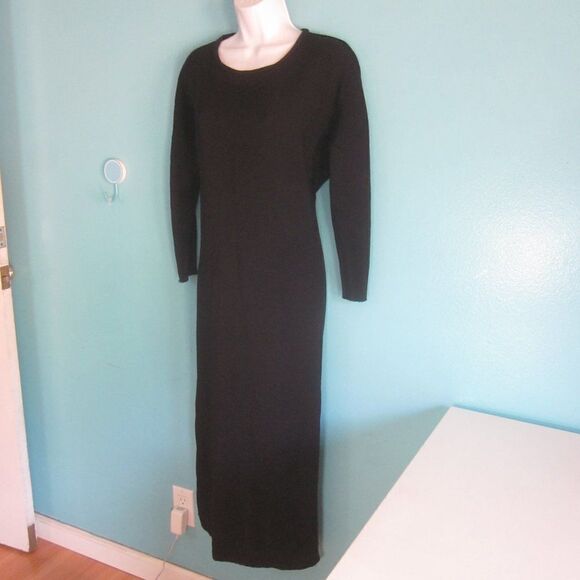 Isabel Marant Womens Size 42 Black Midi Sheath Dress of Mixed Materials Fits M - Picture 6 of 12